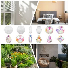 80mm Suncatcher Ornament, Round Bauhinia Faceted Prisms, Transparent