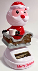 Solar Powered Dancing Christmas Santa on Sled Character