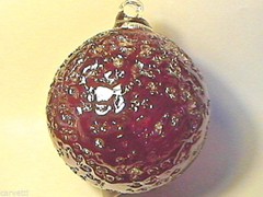 Hanging Glass Ball 4″ Diameter Ruby Red Crackle (1) HB6-1
