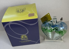 Kitras Art Glass Hand Blown Hearts Of Glass Sun Catcher Ornament w/ Box Tag 5″