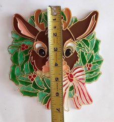 Vintage Christmas Plastic Suncatchers Lot of 6 MCM Holiday Santa Rudolph Decor