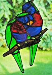 Sky Blue Diamond Art Authentic Stained Glass Suncatcher Car / House Window Decor