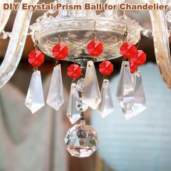 50PCS Crystal Prisms 2 Hole 14mm [Red] for Brand