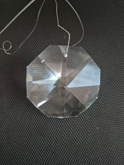 Faceted Point Octagon Crystal Clear Pendant Suncatcher 50mm-2 inches