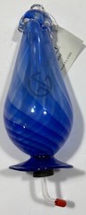 Exquisite Hand Blown Swirl Blue Hanging Art Glass hummingbird feeder