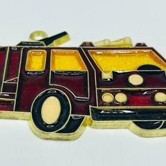 Vintage Fire Truck Sun Catcher Suncatcher Window Firefighter Measures 5.5″