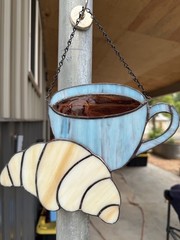 Stained Glass Coffee And Croissant
