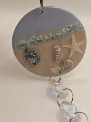 Handmade Clay Suncatcher Beach Theme Turtle Sand