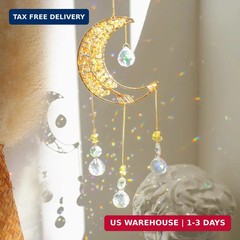Crystal Moon Suncacher-Sun Catchers Indoor Window Prism Moon Crystal Dream Catch