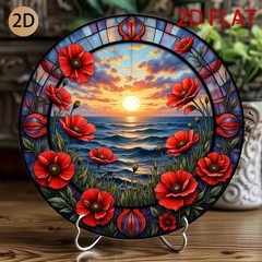 Floral Golden Hour Acrylic Art Sun Catchers Pretty Wall Hanging Decor for Gaeden