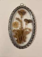 Lasting Impressions Real Flowers, Pewter & Glass Frame Suncatcher