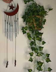 Moon and Star Pentagram Wind Chime and Metal Sign Home Décor