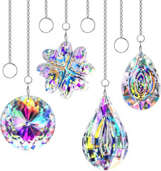 4Pcs Crystal Suncatchers for Window Hanging Sun Catchers Indoor Rainbow Maker Cr