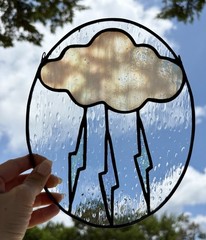 Thundercloud Stained Glass Sun Catcher – Textured Glass, Iridescent Glass
