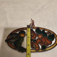 Hummingbird And Flowers Oval Sun Catcher. Plastic. 7.25×3.25x.025 In.