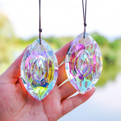 5Pcs 3-inch Crystal Sun Catcher Prisms for Windows Garden Patio,AB Colored Hangi