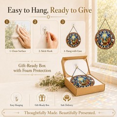 Stained Glass Nativity Suncatcher – Faith Window Decor for Home and Office