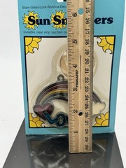 Vintage NOS Sun Cather- Rainbow Love- Stained Glass Look Retro 80s