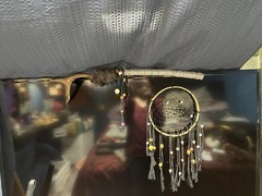 Handmade Deer Antler Dream Catcher Wall Decor Fur Wood Beads