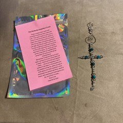 BEADED CROSS SUN CATCHER glass bead with Beaded Hook Inspiring Message Handmade