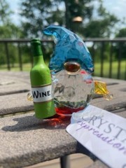Wine Gnome with Blue Hat 2.5″ Tall by Ganz Crystal Expressions