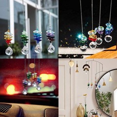 4PCS Crystal Sun Catchers for Windows – Rainbow Maker Prism Decor, 10.5″ Beads