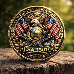 USA 250th Anniversary Commemorative Patriotic Eagle Independence Collectible