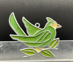 VINTAGE GREEN BIRD NIGHT LIGHT COVER SUNCATCHER