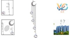 Silver Moon 20.5 Inch Crystal Suncatcher Hanging Ornament for Windows & Decor