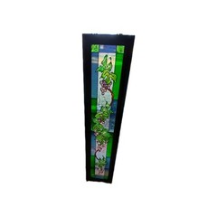Purple Grapes And Vine Faux Stained Art Glass Framed Suncatcher 9” X 39”