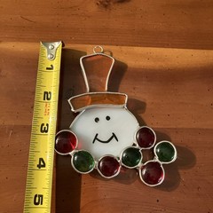 Vintage Stained Glass Snowman Sun Catcher – Christmas Decor