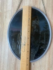 Vintage 1993 American Museum Natural History Wolf Stained Glass Sun Catcher AMNH