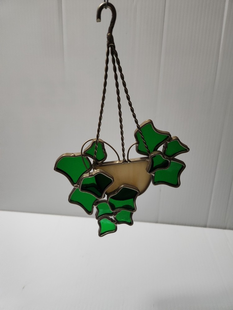 Stained Glass Trailing Ivy Suncatcher Houseplant Hanging Basket Foliage 8.25″ Ta