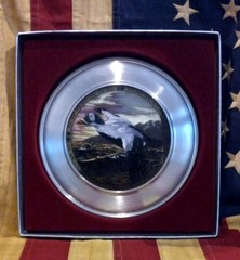 💥Vintage Limited Edition Jefferson Pewter Stained Glass Ducks Collector Plate