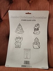 Lot Of 3 Jumbo ’95 Vintage Christmas Tree, Snowman, Reindeer Suncatchers