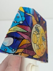 Joan Baker Stained Glass Night Light 90s/00s Y2K Whimsy Goth Celestial Sun