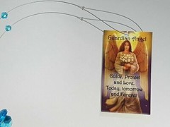 Small Guardian Angel Crystal Suncatcher car mirror, memorial sympathy gift