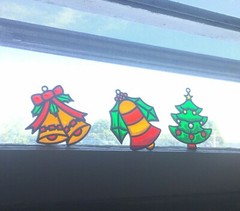 Lot of 6 Vintage Christmas Winter Holiday Suncatchers Lightcatchers Multi Color