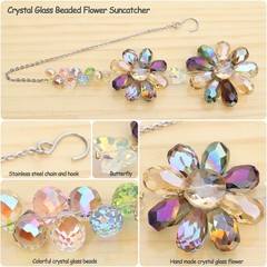 Crystal Flower Suncatcher Hanging Ornament Rainbow Maker Window Sun Catcher Ind