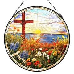 Cardinal Suncatcher Ornament | Stained Glass Window Decor for Christmas Gifts