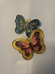 Two Joined Butterfly Sun Catcher Summer Garden Patio Decor Beauty