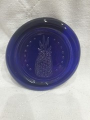 Recycled Blue Cobalt Glass Pineapple Suncatcher, 4 inches