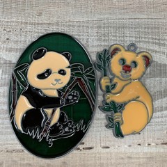 Vintage Suncatchers BEARS KOALA & PANDA Lot Of 2 NEW OLD STOCK