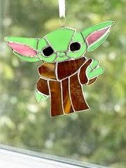 NEW Baby Yoda Window Sun-catcher In White.