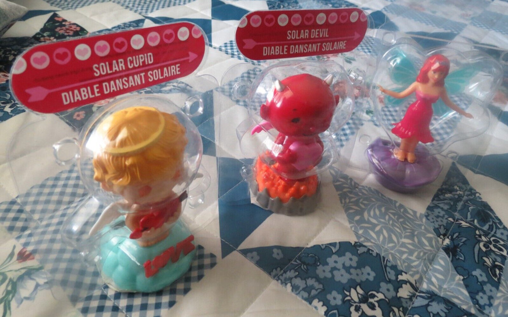 Three Solar Dancing Toys “Hula Dancer”, “Little Devil”, “Little Angel”