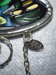 Amia Stained glass Hand Painted Butterfly Sun catcher 6”x5”