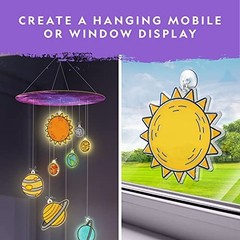 Stained Glass Solar System Art Kit – Glow in the Dark Planet Suncatchers, Kids C