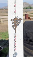 Handcrafted Recycled Metal Pink Fairy Crystal Sun Catcher New