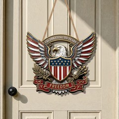 Patriotic Eagle Wall Sign with Rope