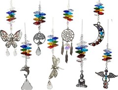 Mixed Chakra Suncatchers, wholesale crystal suncatcher gifts. Made in Australia
